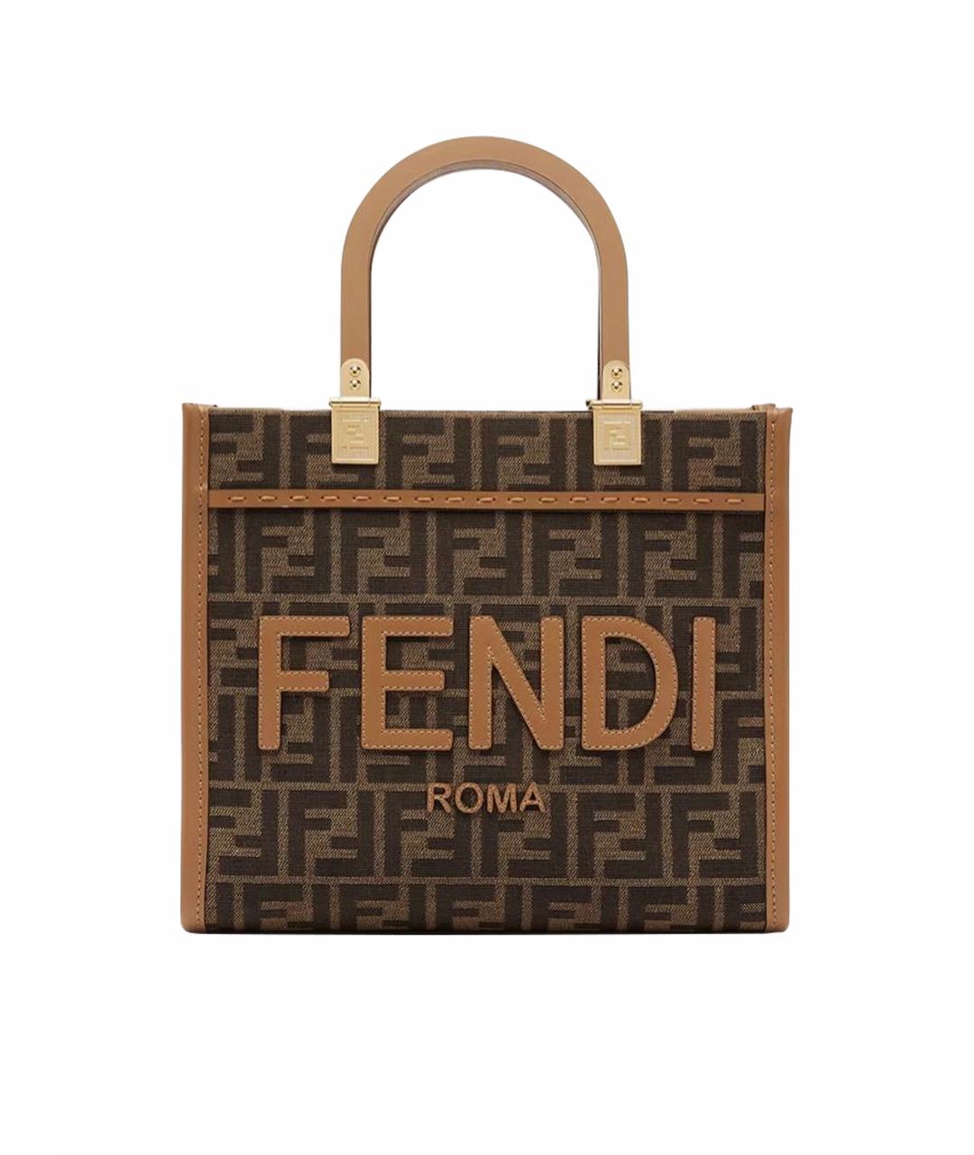 FENDI Коричневая сумка тоут, фото 1