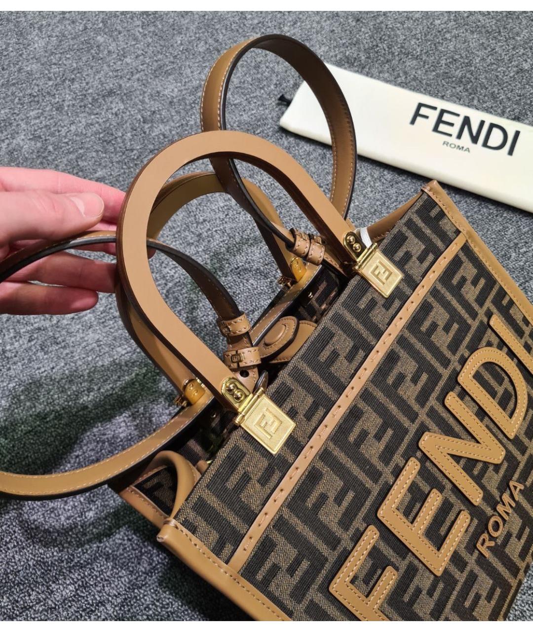 FENDI Коричневая сумка тоут, фото 6