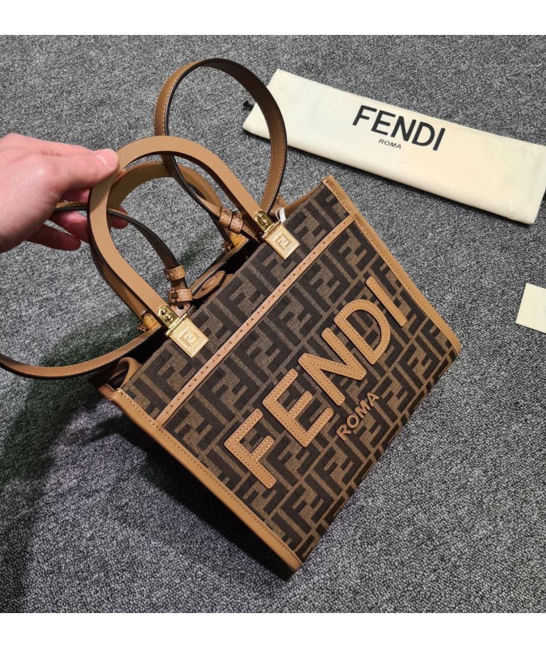 FENDI Коричневая сумка тоут, фото 5