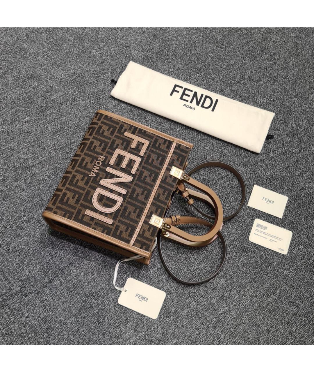 FENDI Коричневая сумка тоут, фото 3