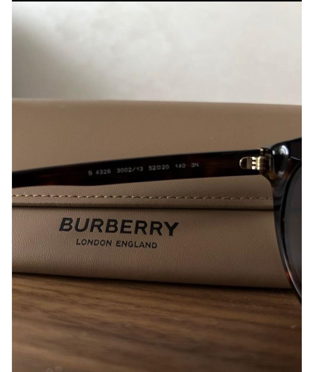 BURBERRY Коричневые пластиковые солнцезащитные очки, фото 6