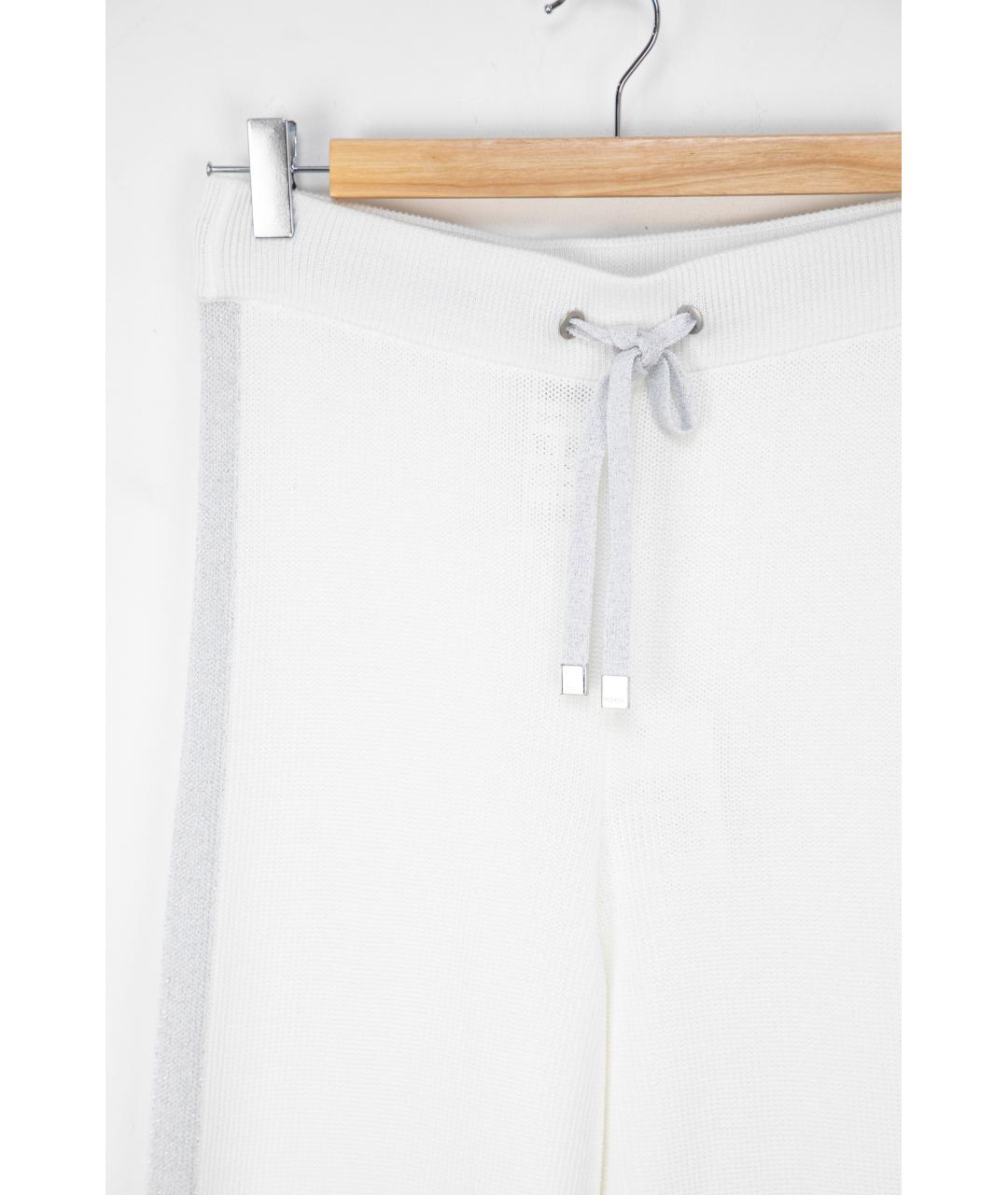 PESERICO Белые хлопковые брюки широкие, фото 3
