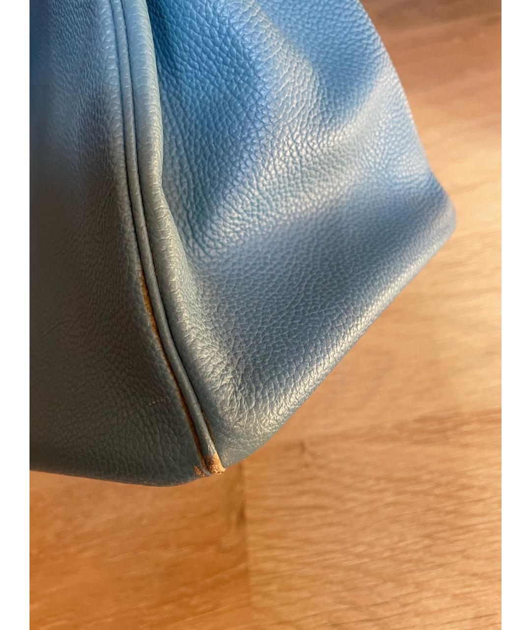 HERMES PRE-OWNED Голубая кожаная сумка с короткими ручками, фото 8