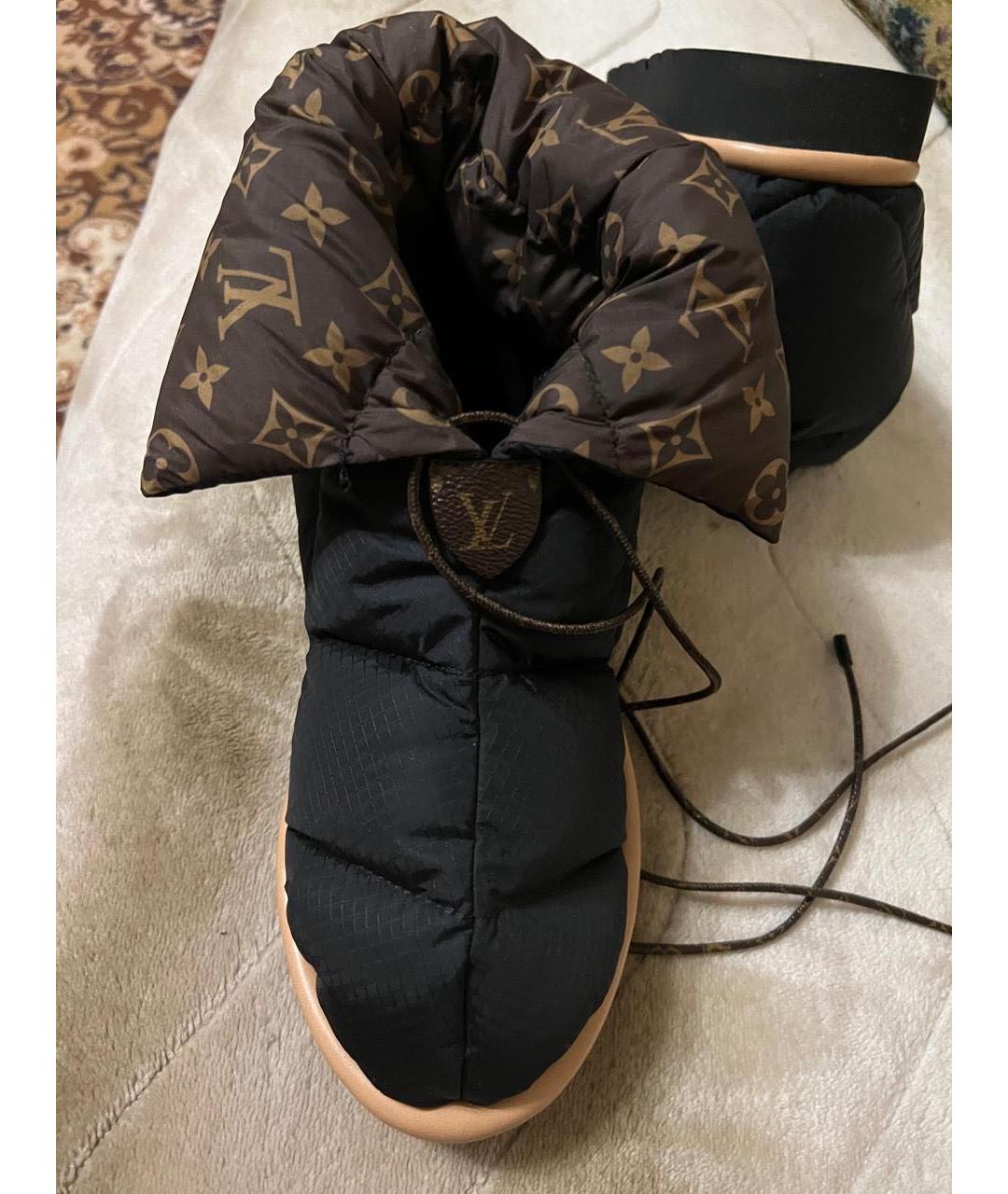 LOUIS VUITTON PRE-OWNED Коричневые текстильные ботинки, фото 4
