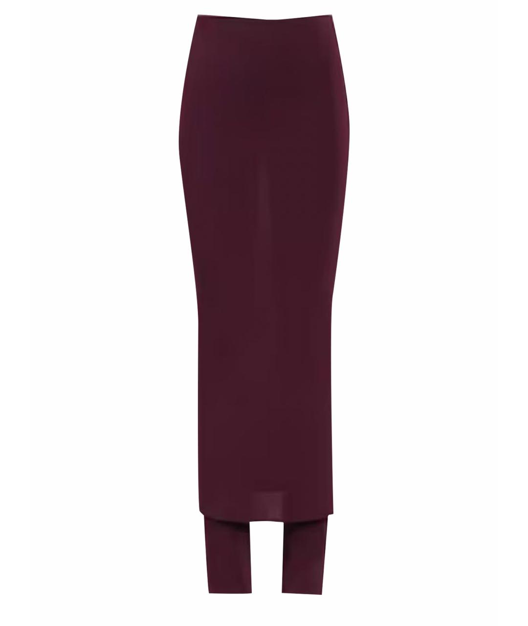 ALAIA Бордовая синтетическая юбка макси, фото 1