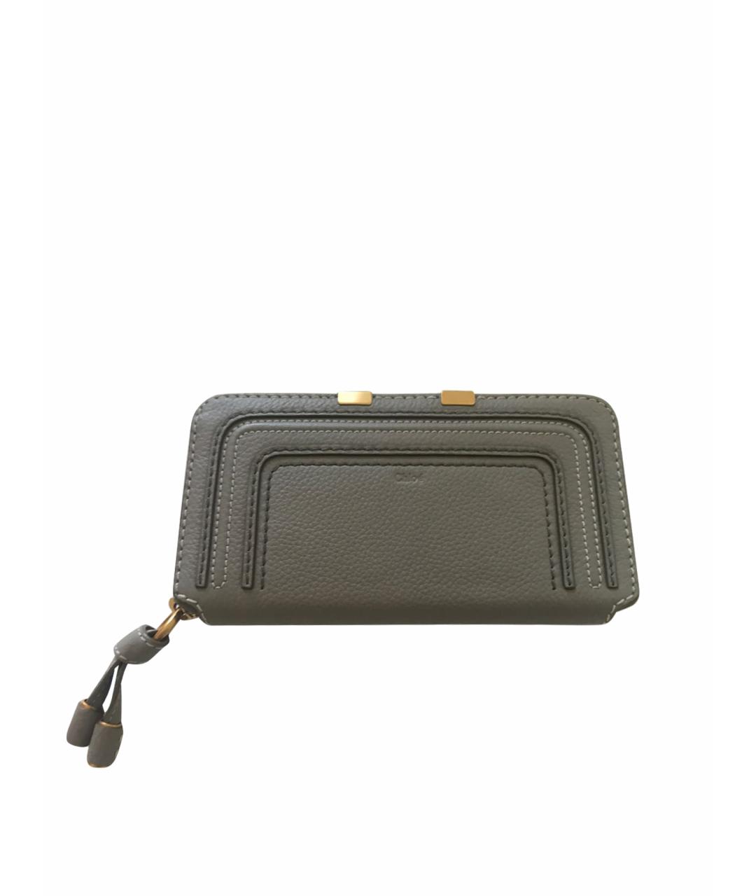CHLOE Серый кожаный кошелек, фото 1