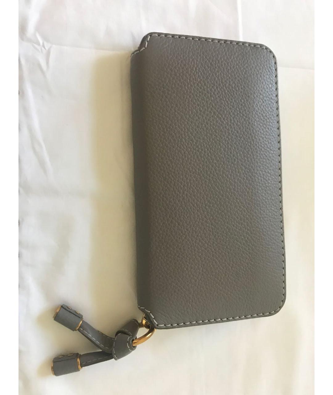 CHLOE Серый кожаный кошелек, фото 3