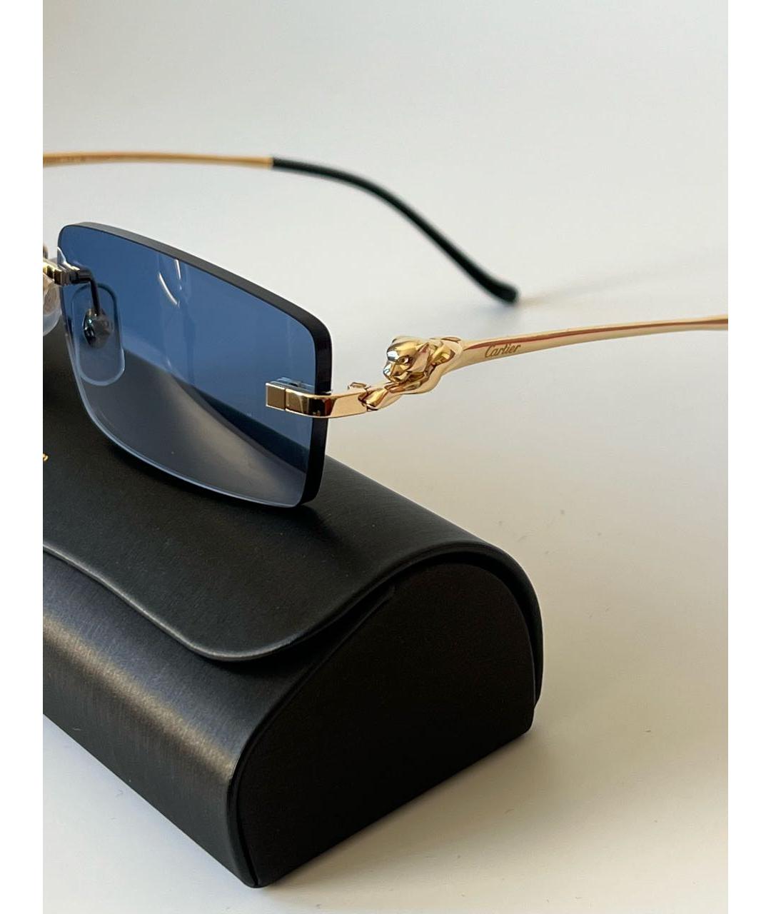 CARTIER Синие металлические солнцезащитные очки, фото 5