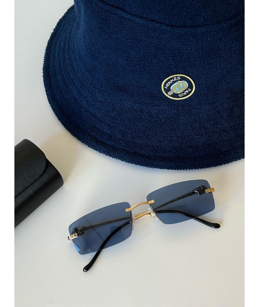 CARTIER Синие металлические солнцезащитные очки, фото 6