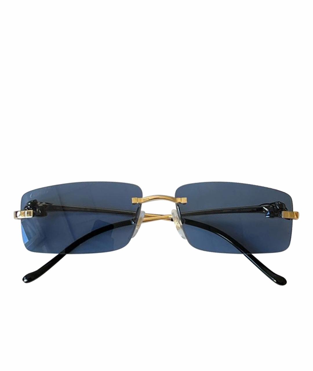 CARTIER Синие металлические солнцезащитные очки, фото 1