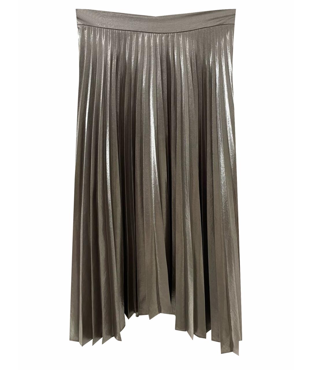 PINKO Серебряная полиэстеровая юбка миди, фото 1
