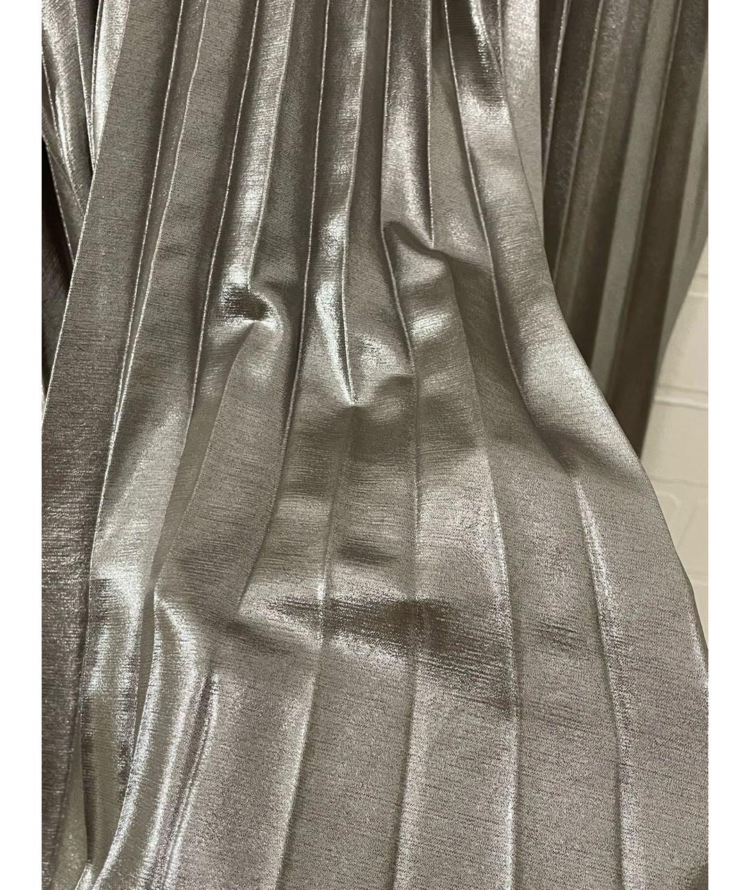 PINKO Серебряная полиэстеровая юбка миди, фото 4