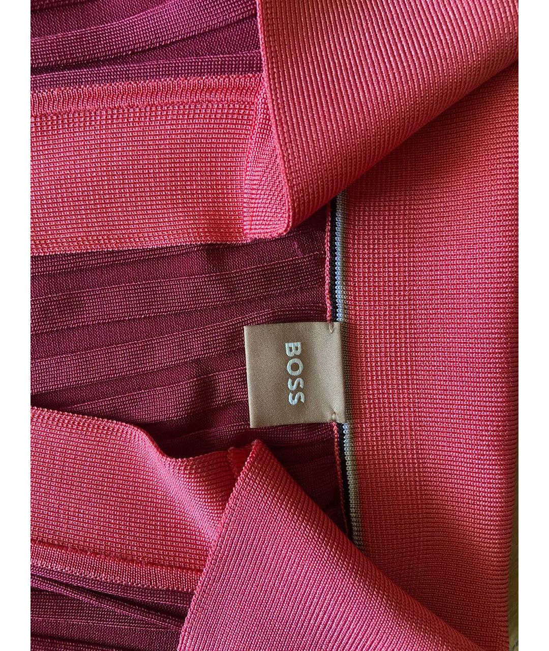 HUGO BOSS Бордовое вискозное повседневное платье, фото 4