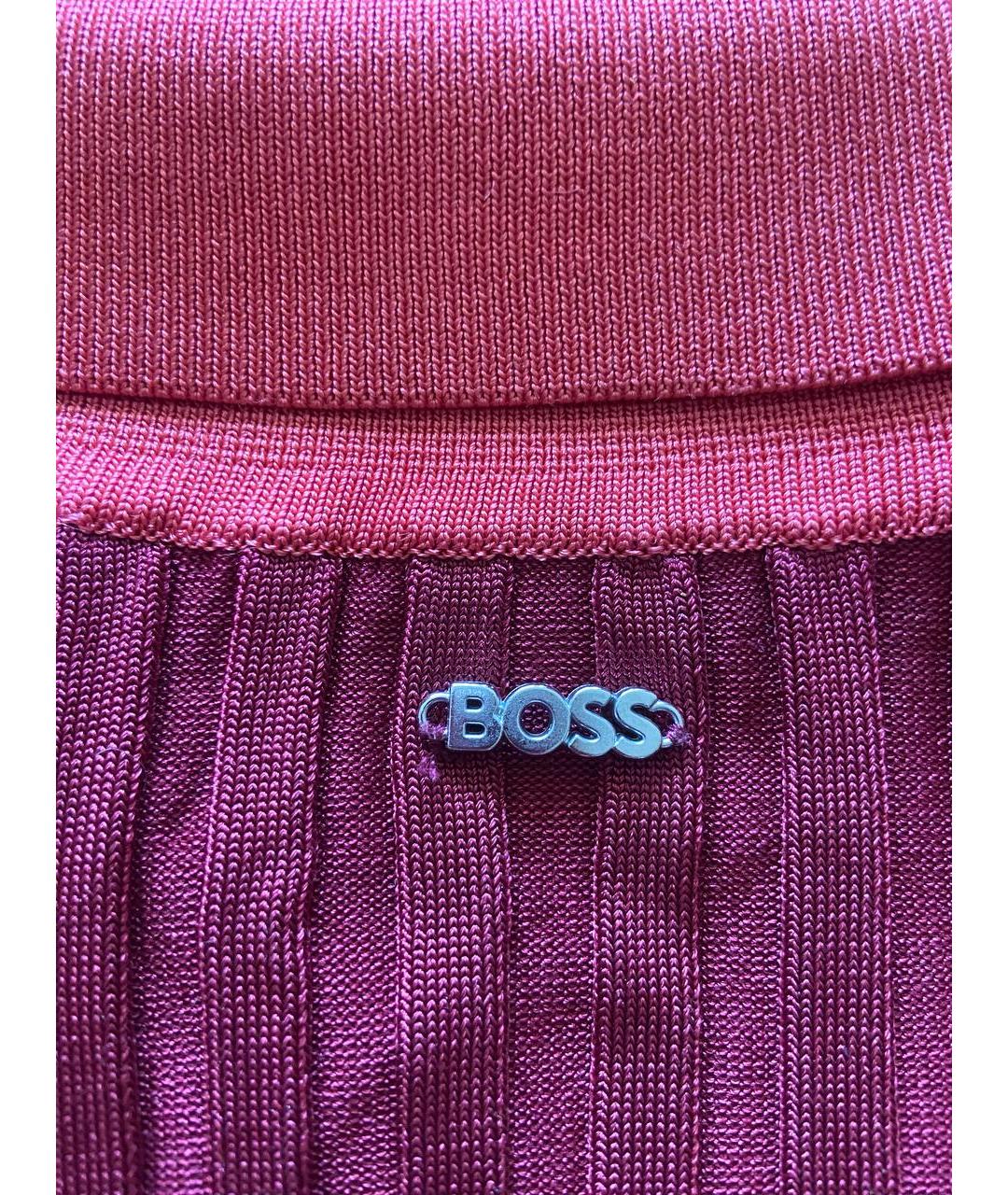 HUGO BOSS Бордовое вискозное повседневное платье, фото 5