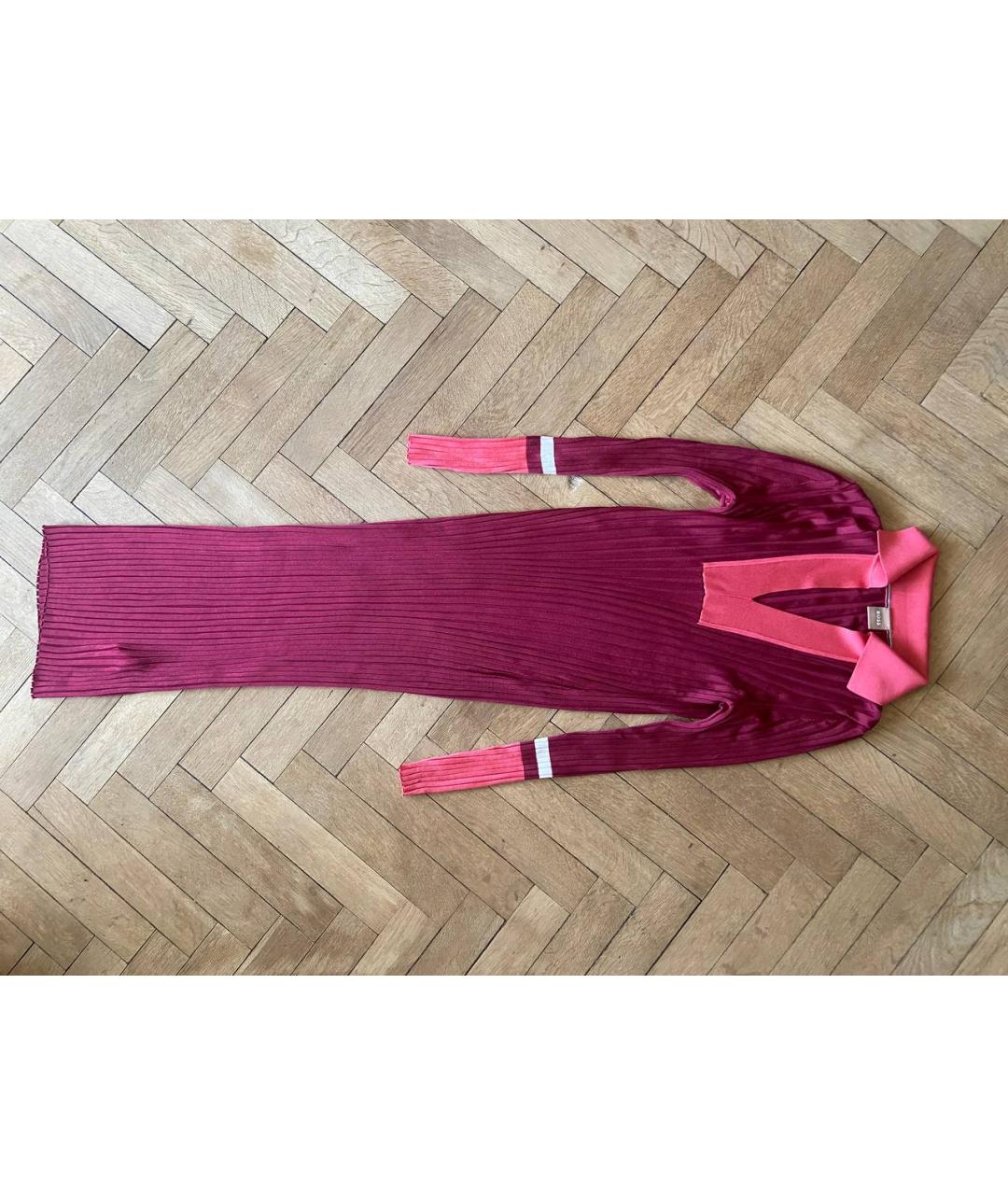 HUGO BOSS Бордовое вискозное повседневное платье, фото 3