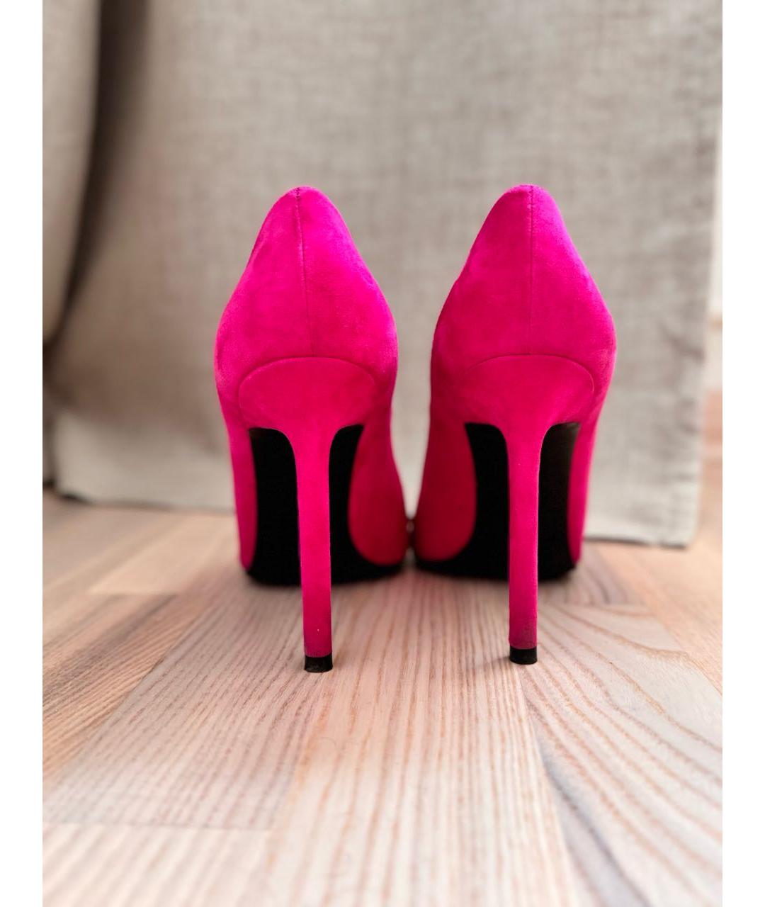 SAINT LAURENT Розовые замшевые туфли, фото 2
