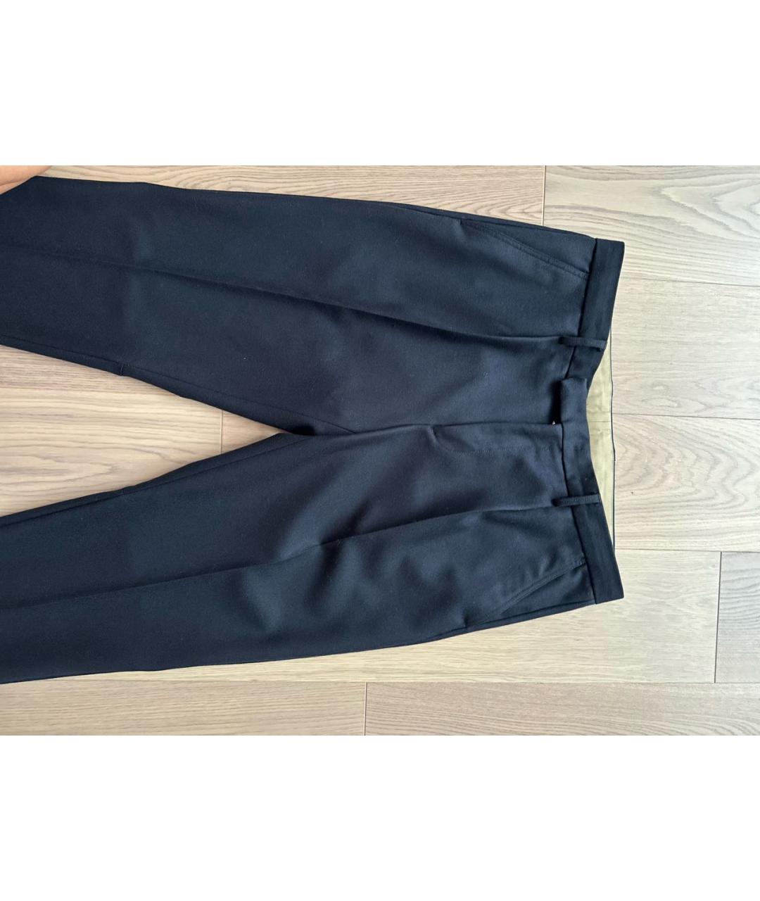 MONCLER Темно-синие шерстяные классические брюки, фото 2