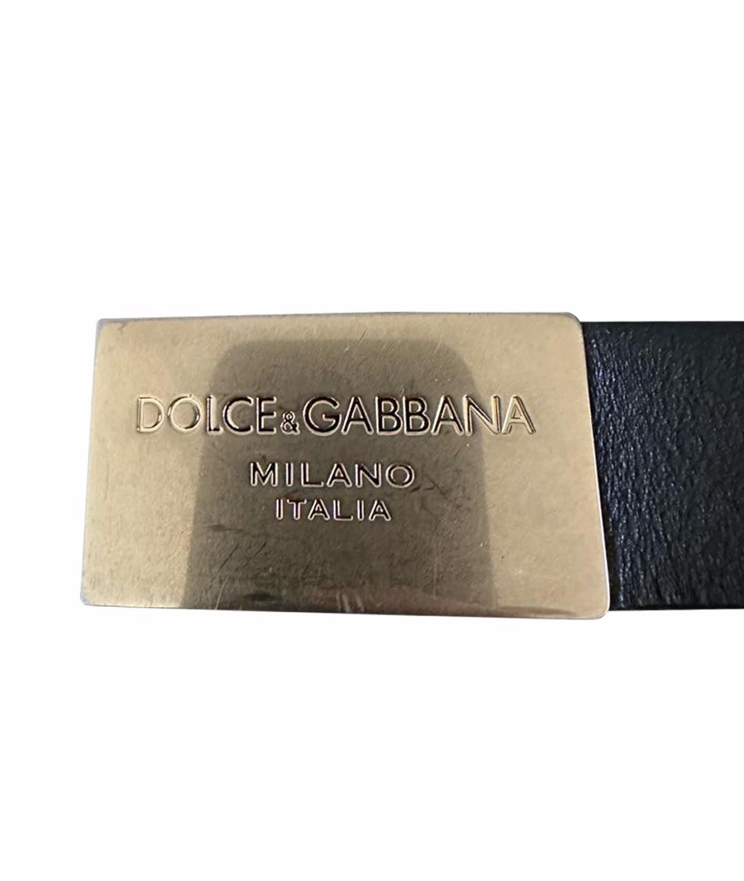 DOLCE&GABBANA Черный кожаный ремень, фото 1