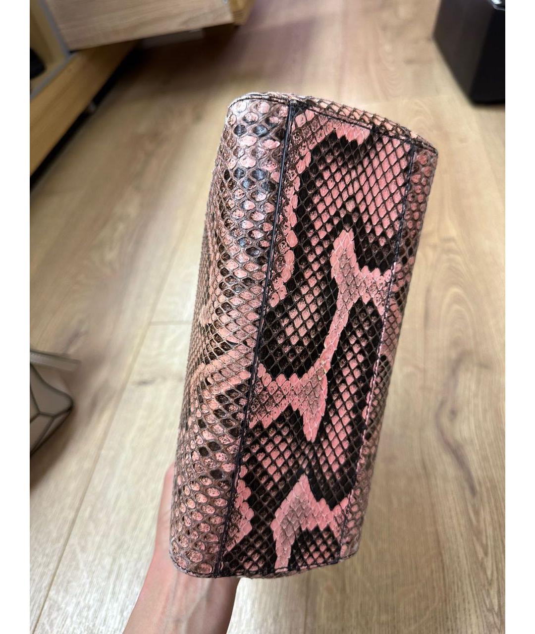FENDI Розовая сумка с короткими ручками из экзотической кожи, фото 4