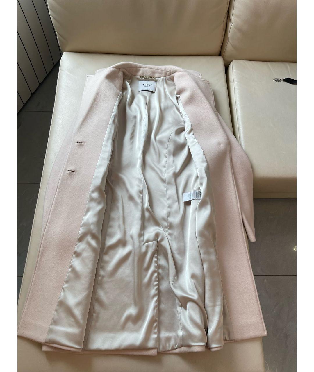 BLUMARINE Розовое шерстяное пальто, фото 5