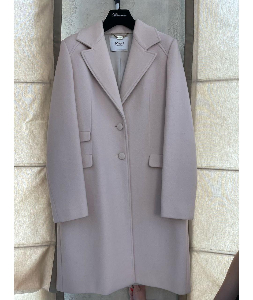 BLUMARINE Розовое шерстяное пальто, фото 6