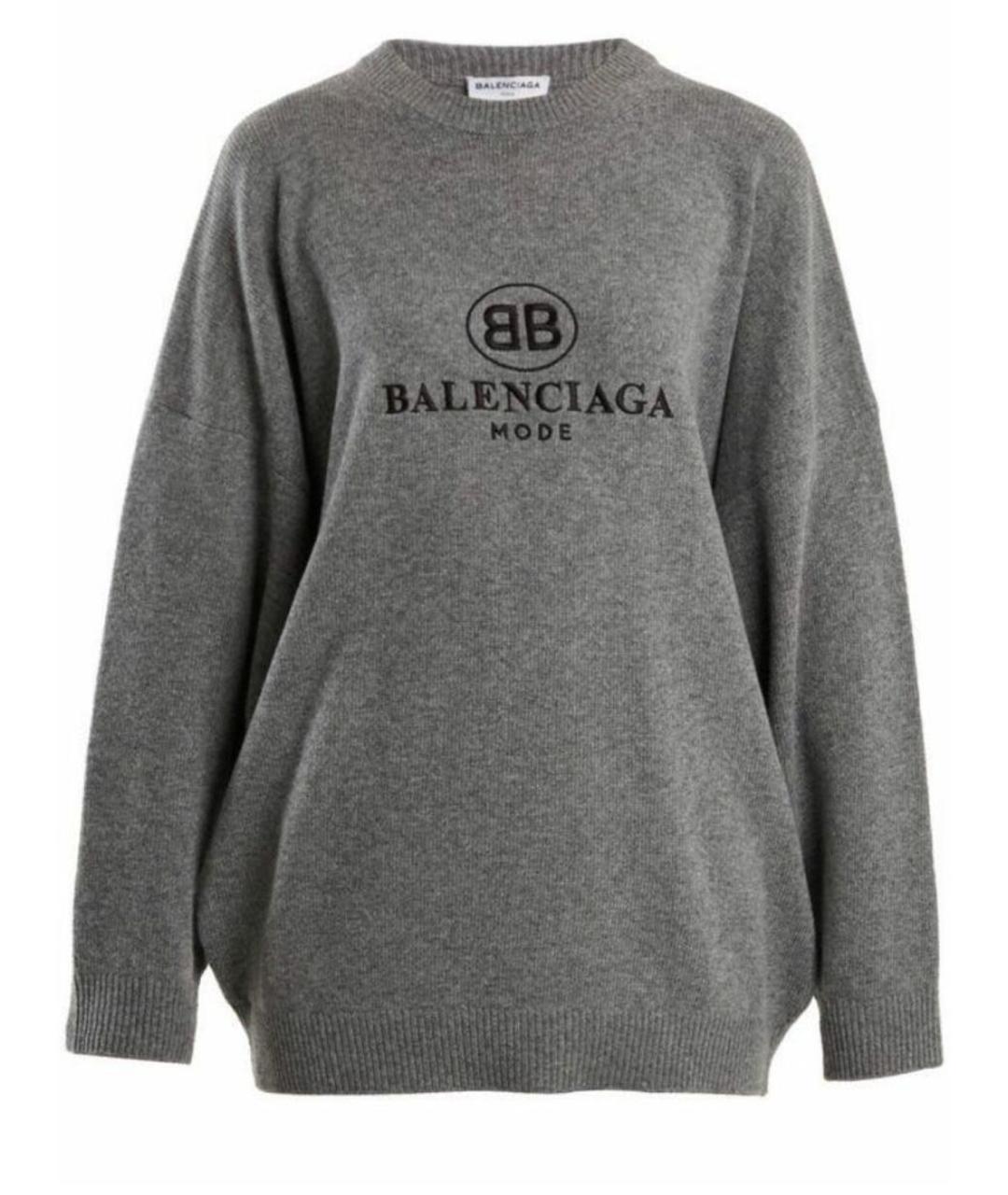 BALENCIAGA Серый кашемировый джемпер / свитер, фото 1