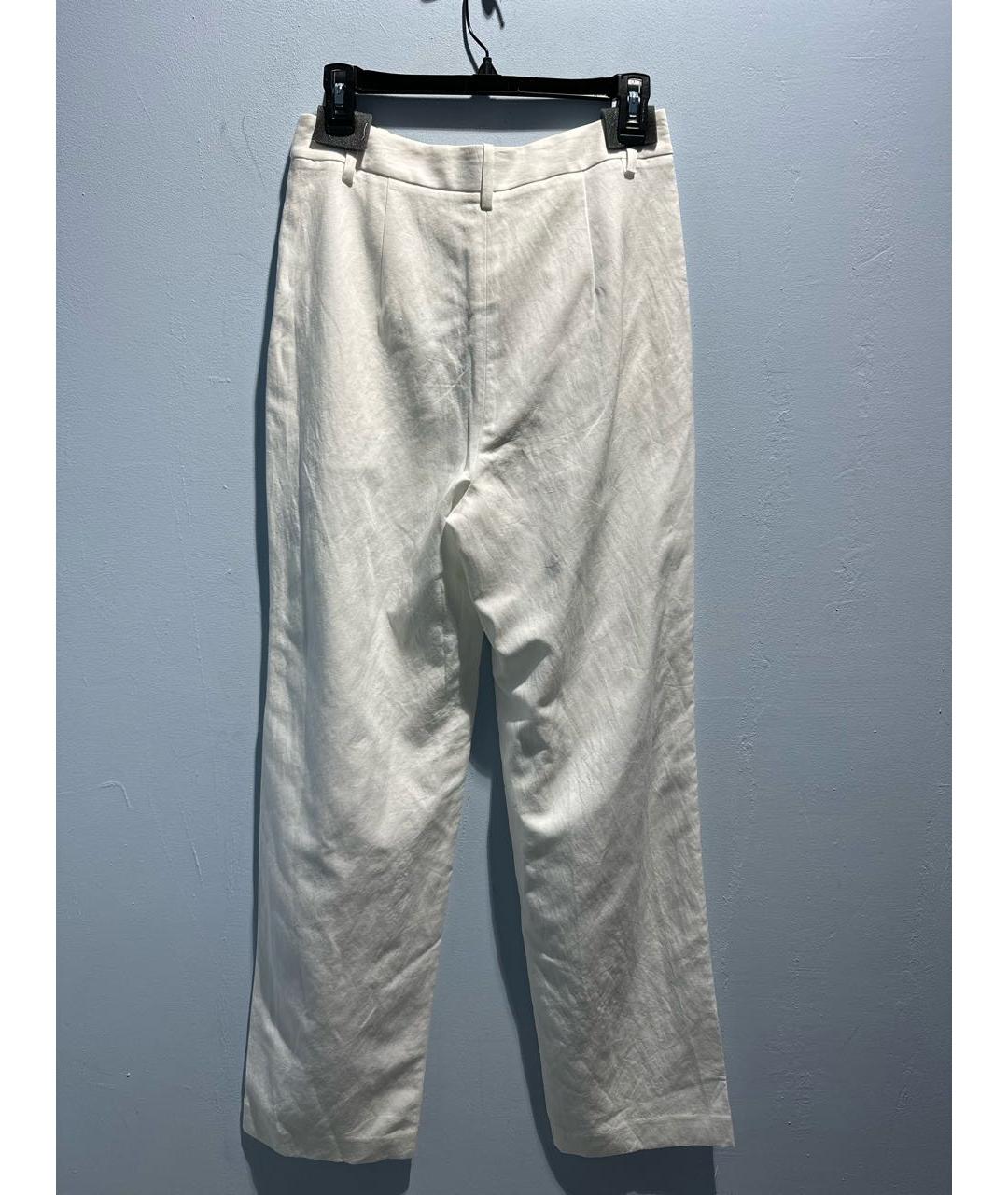 NILI LOTAN Белые льняные брюки широкие, фото 2