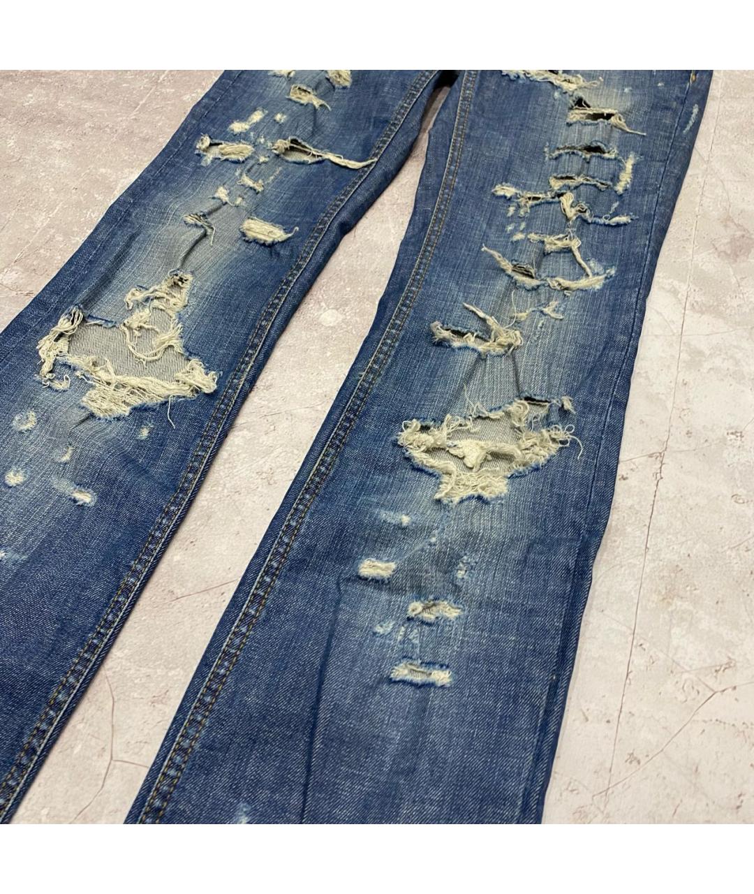 DOLCE&GABBANA Синие хлопко-эластановые джинсы слим, фото 3