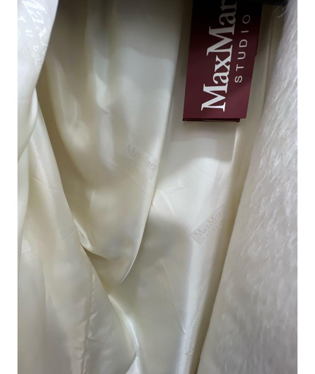 MAX MARA STUDIO Белое шерстяное пальто, фото 5