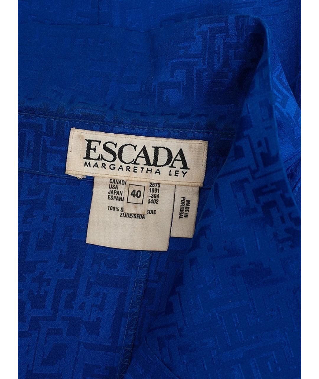 ESCADA Синяя шелковая блузы, фото 3