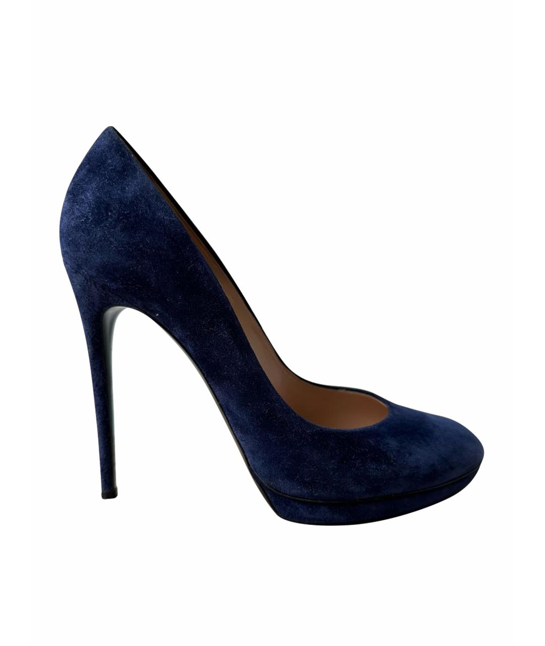 CASADEI Темно-синие замшевые туфли, фото 1