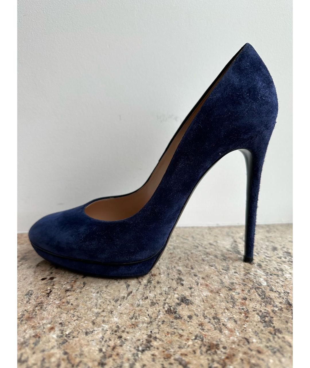 CASADEI Темно-синие замшевые туфли, фото 9