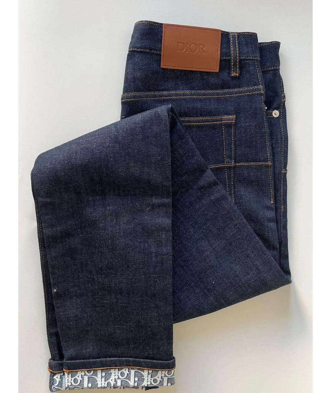 CHRISTIAN DIOR PRE-OWNED Темно-синие хлопко-полиэстеровые джинсы слим, фото 3