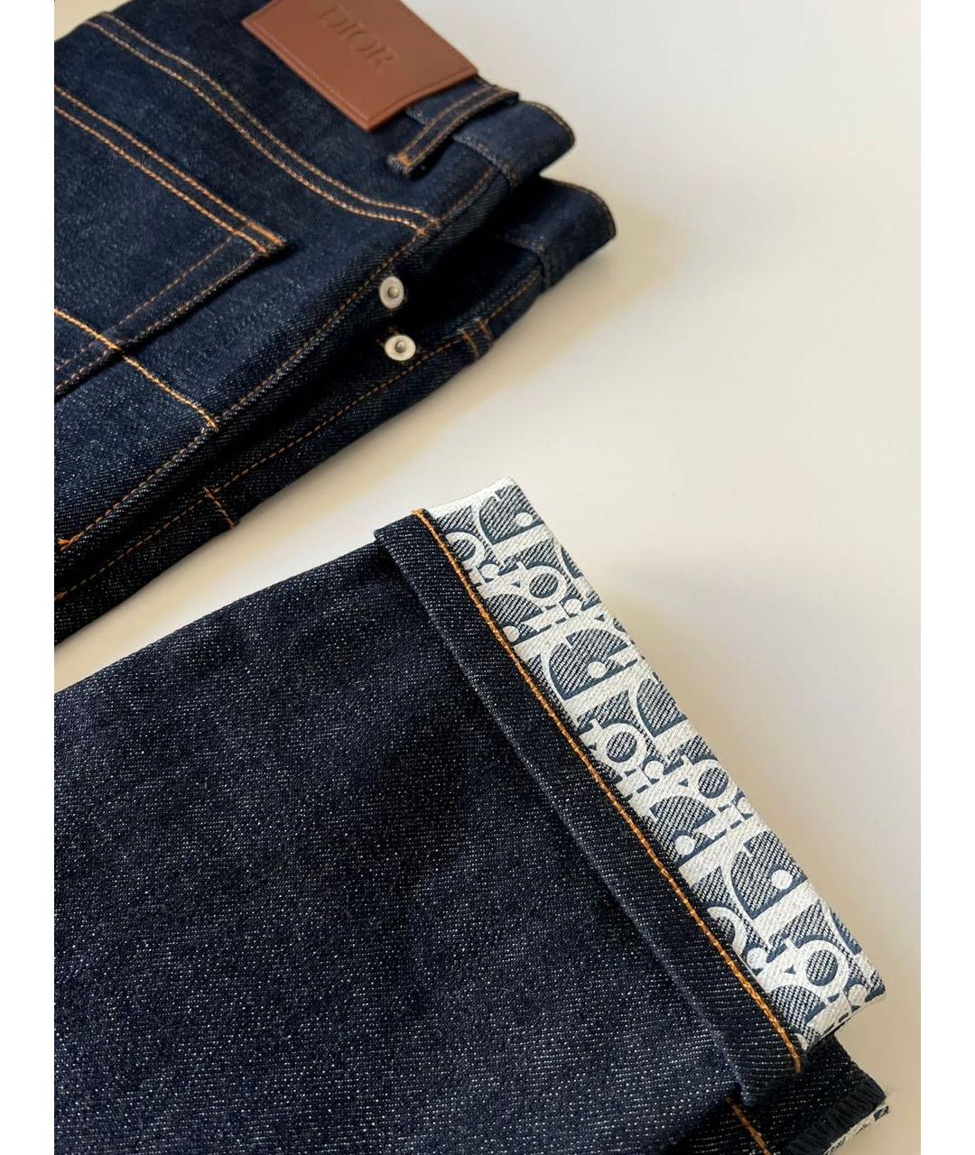 CHRISTIAN DIOR PRE-OWNED Темно-синие хлопко-полиэстеровые джинсы слим, фото 4