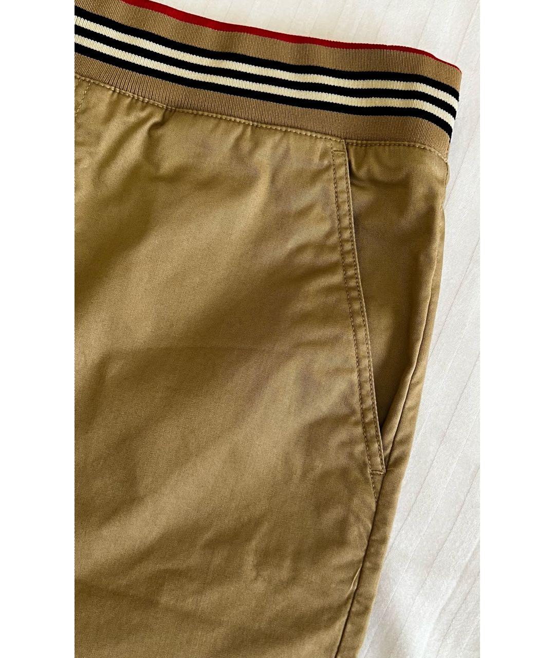 BURBERRY Бежевые хлопковые брюки и шорты, фото 7