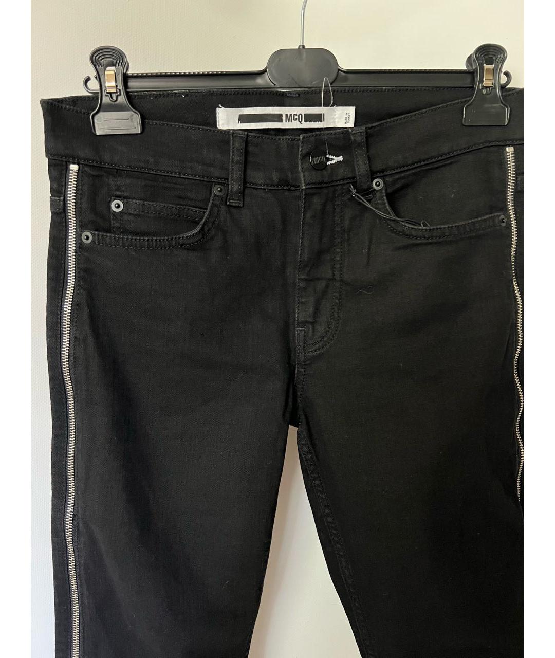 MCQ ALEXANDER MCQUEEN Черные хлопковые джинсы скинни, фото 3