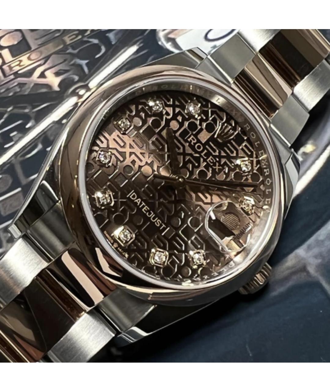ROLEX Коричневые часы из розового золота, фото 2