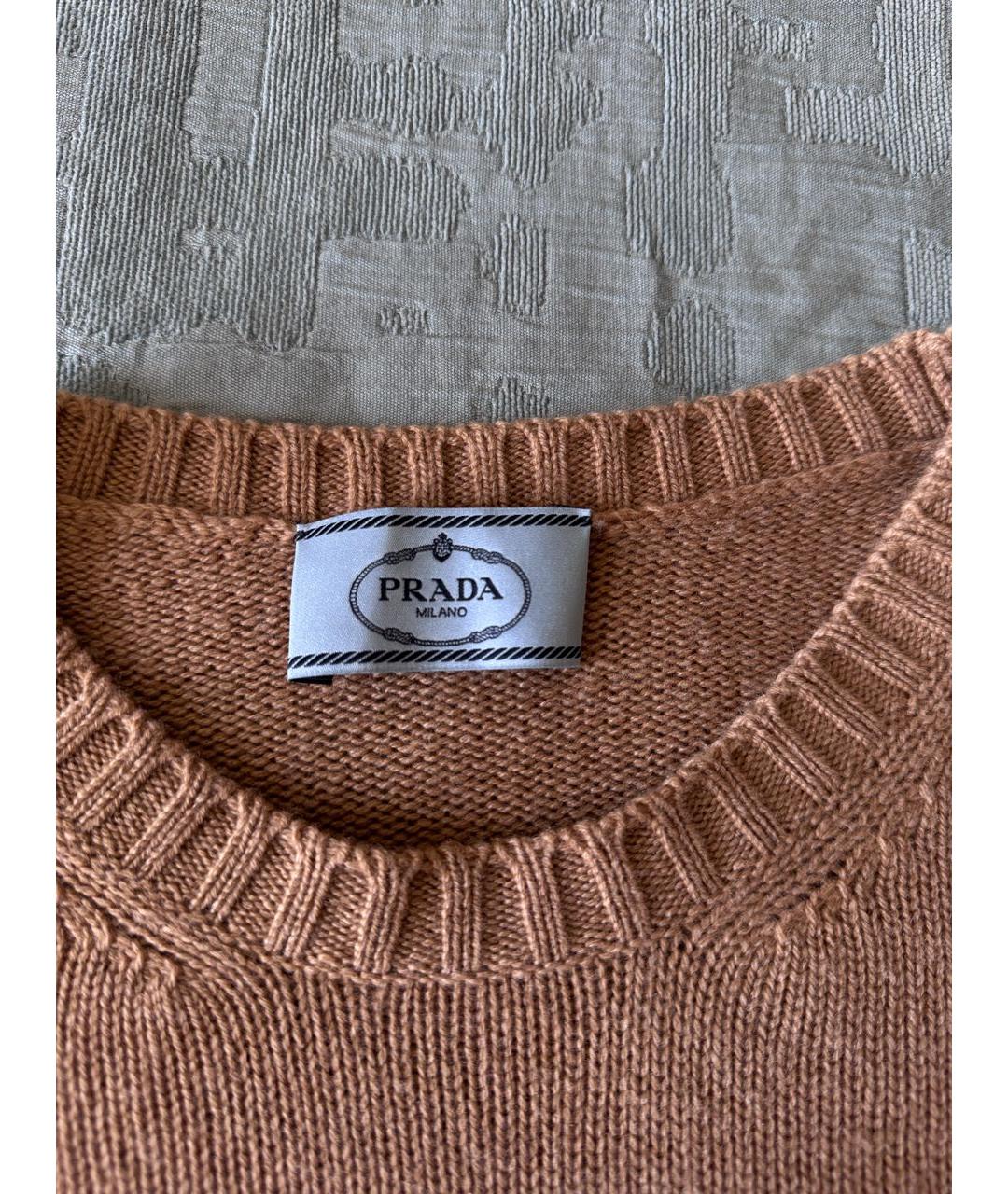 PRADA Коричневый шерстяной джемпер / свитер, фото 5