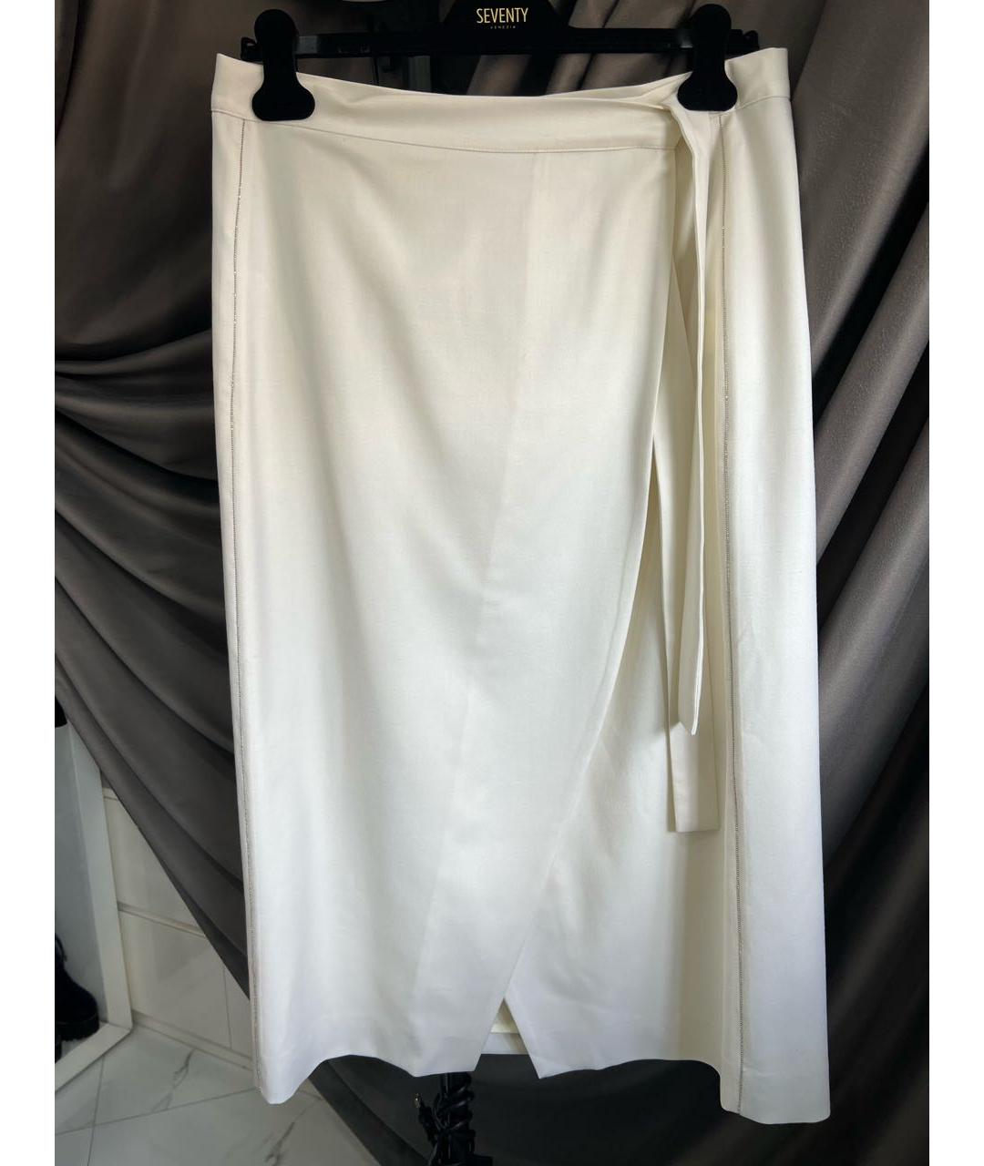 FABIANA FILIPPI Белая шерстяная юбка миди, фото 6