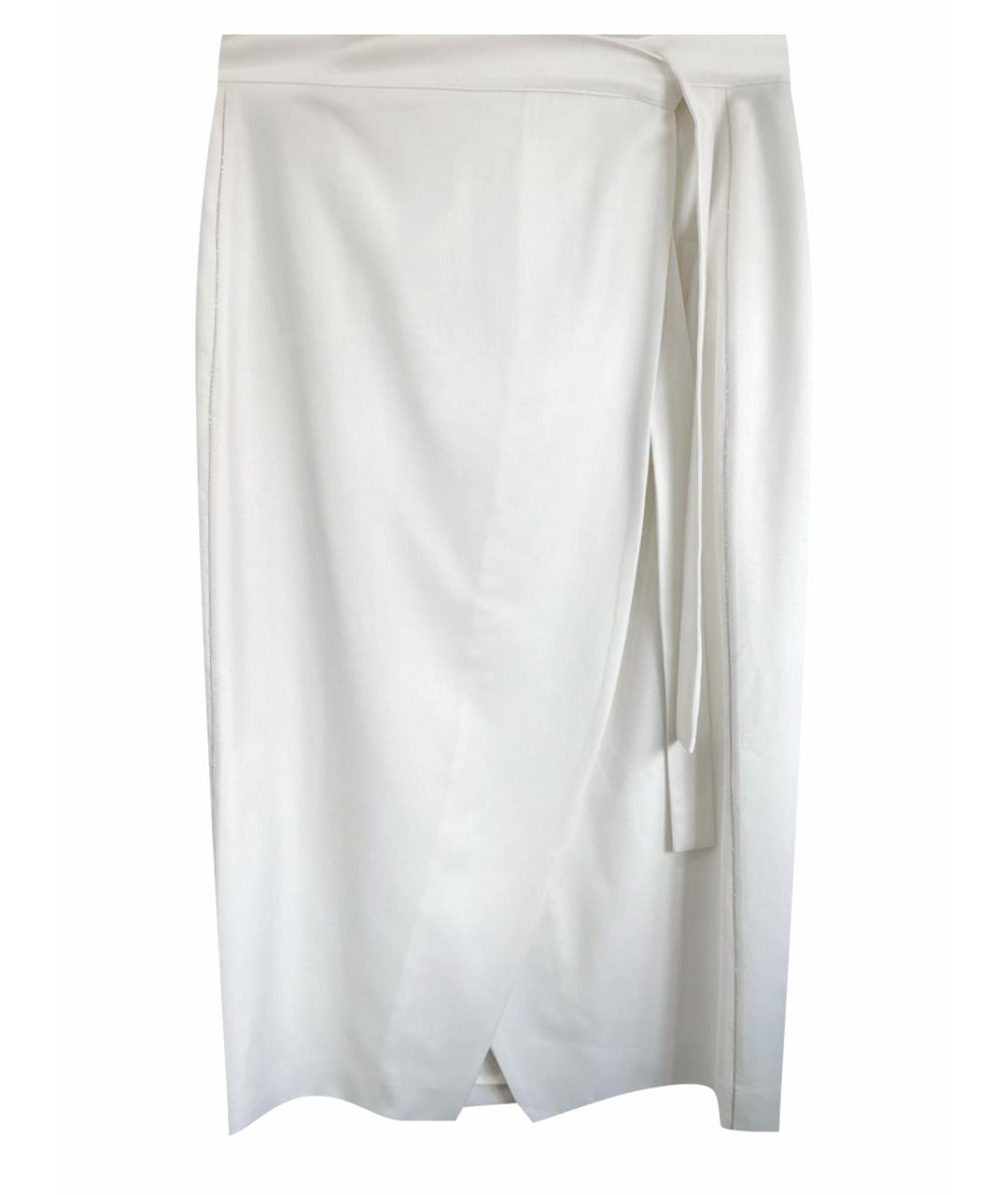 FABIANA FILIPPI Белая шерстяная юбка миди, фото 1