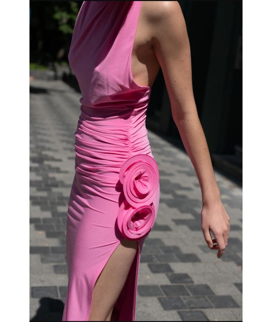 MAGDA BUTRYM Розовое вискозное коктейльное платье, фото 9