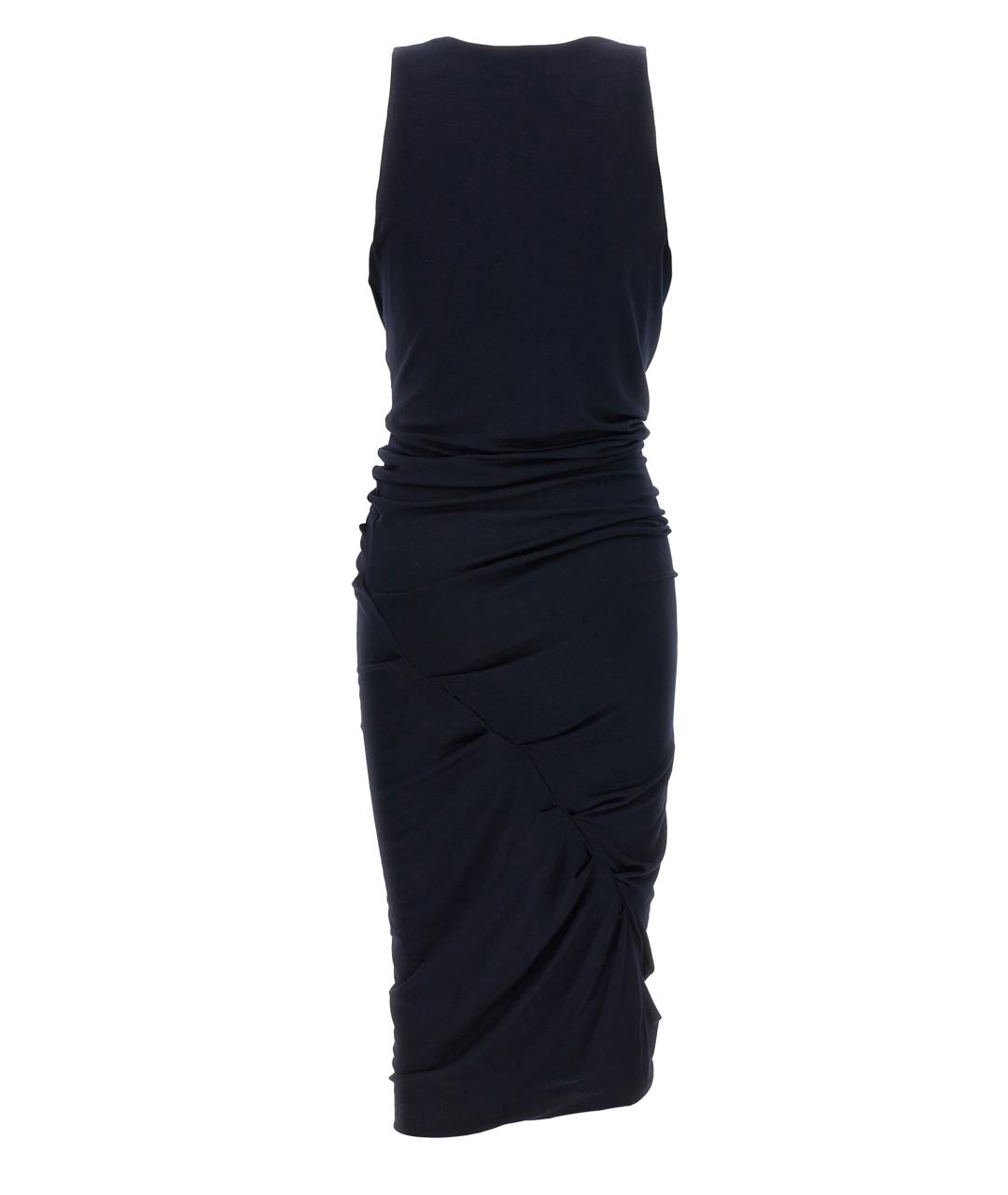 SAINT LAURENT Темно-синее вискозное коктейльное платье, фото 2