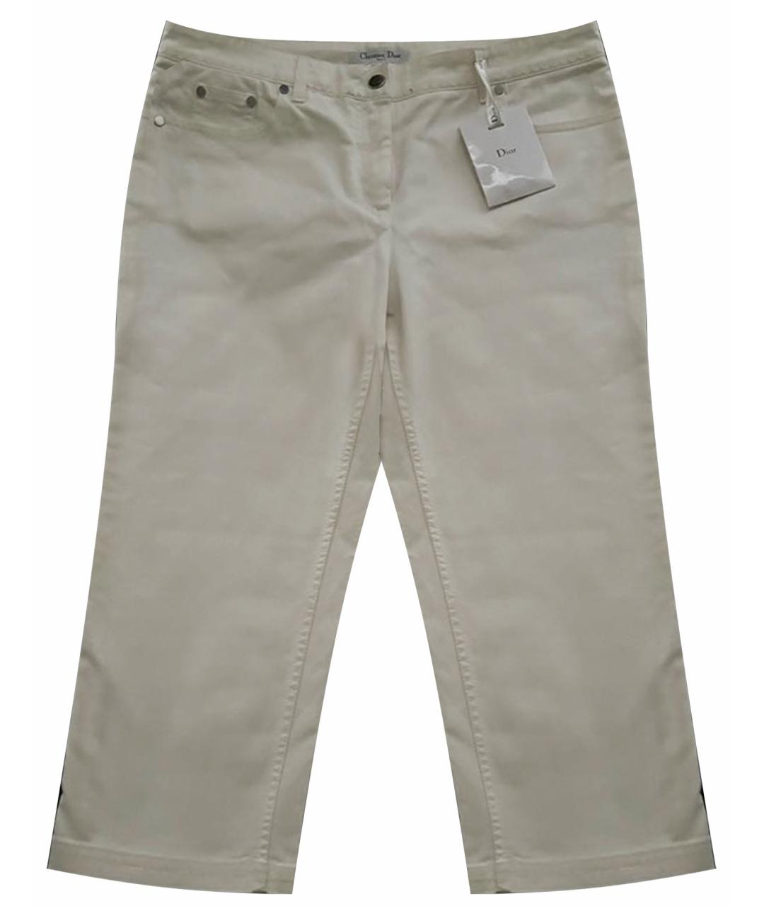 CHRISTIAN DIOR PRE-OWNED Белые хлопко-эластановые джинсы слим, фото 1
