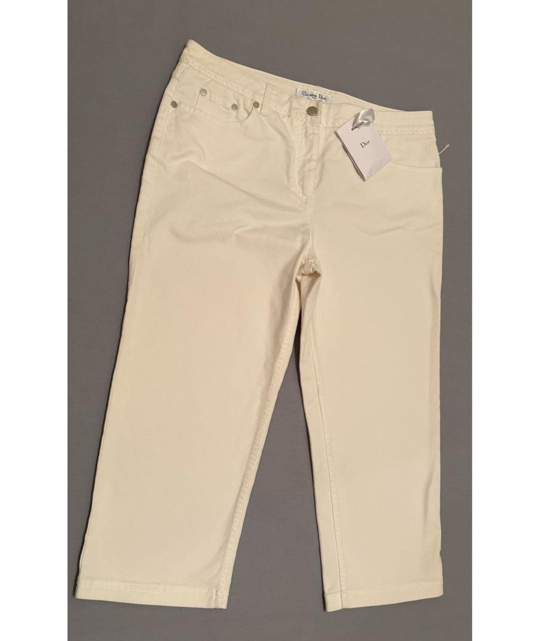 CHRISTIAN DIOR PRE-OWNED Белые хлопко-эластановые джинсы слим, фото 2