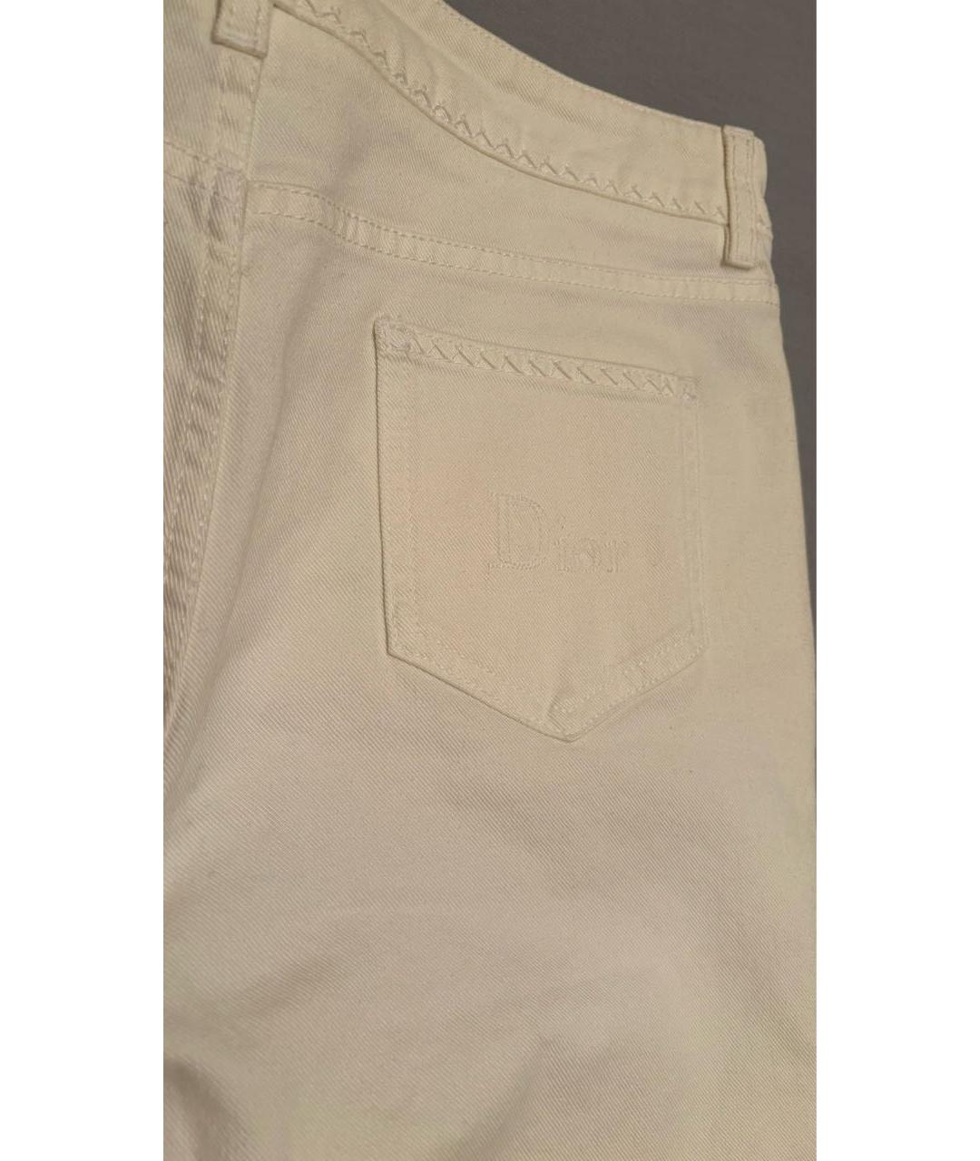 CHRISTIAN DIOR PRE-OWNED Белые хлопко-эластановые джинсы слим, фото 6