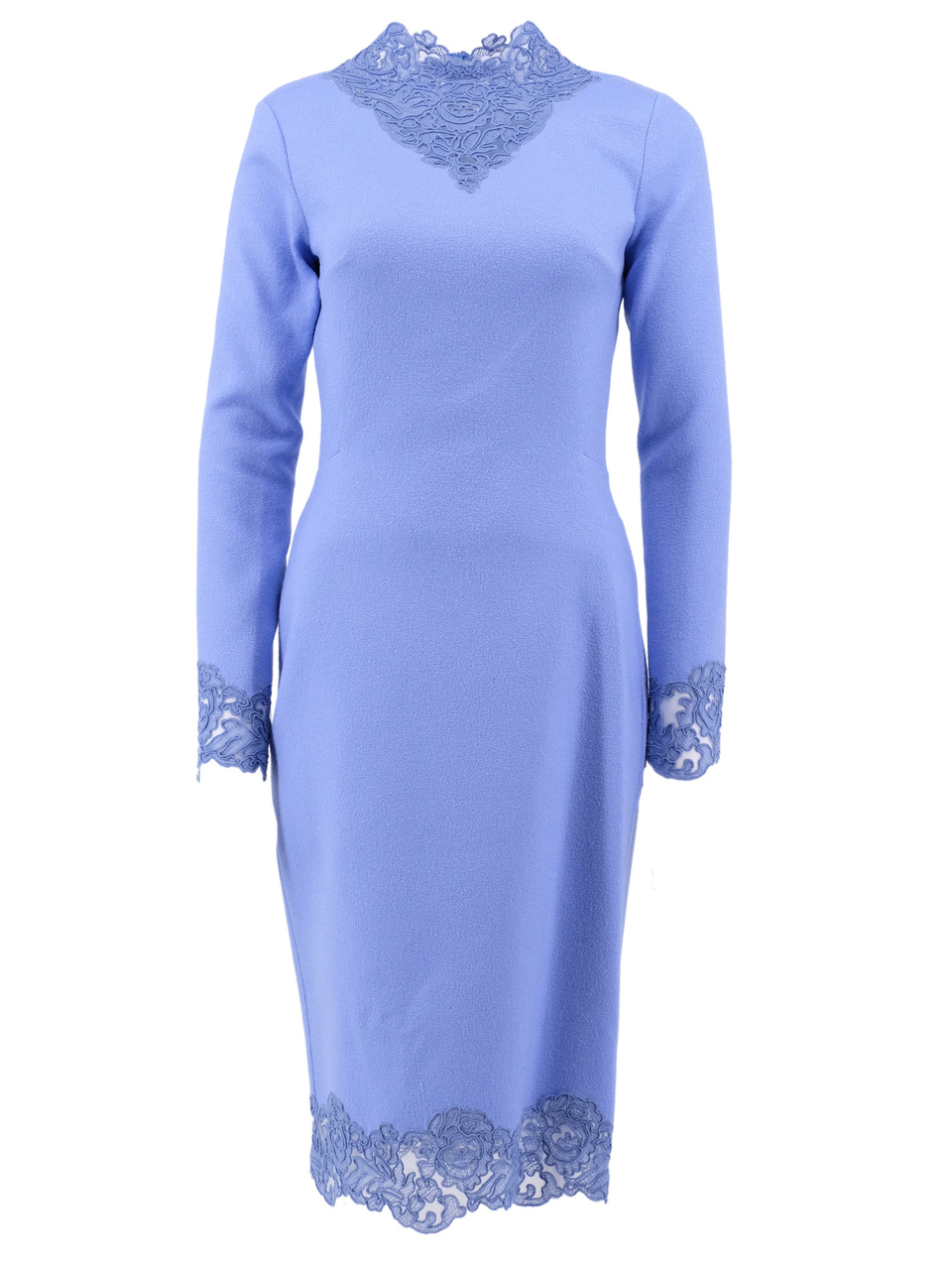ERMANNO SCERVINO Голубое шерстяное повседневное платье, фото 1