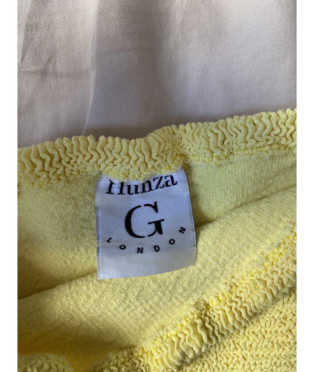 HUNZA G Желтая полиамидовая юбка мини, фото 3