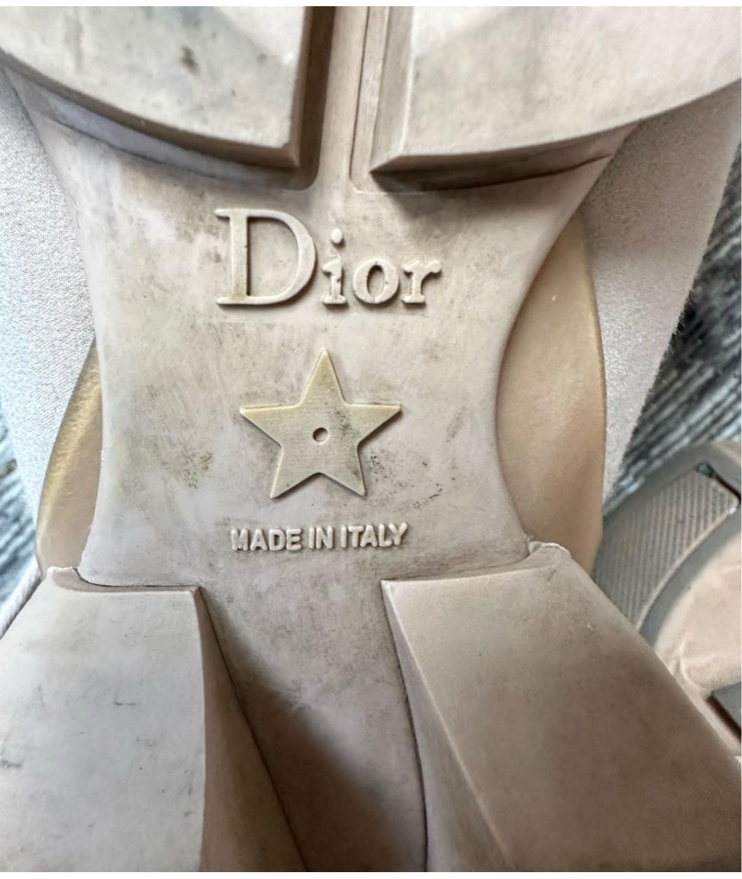 CHRISTIAN DIOR Бежевые кожаные кроссовки, фото 8