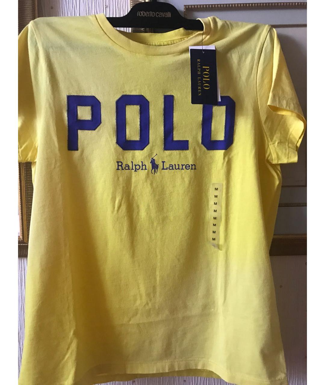 POLO RALPH LAUREN Желтая хлопковая футболка, фото 6