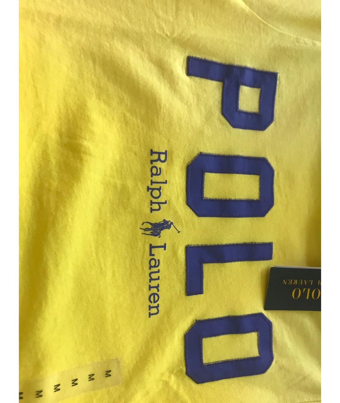 POLO RALPH LAUREN Желтая хлопковая футболка, фото 4